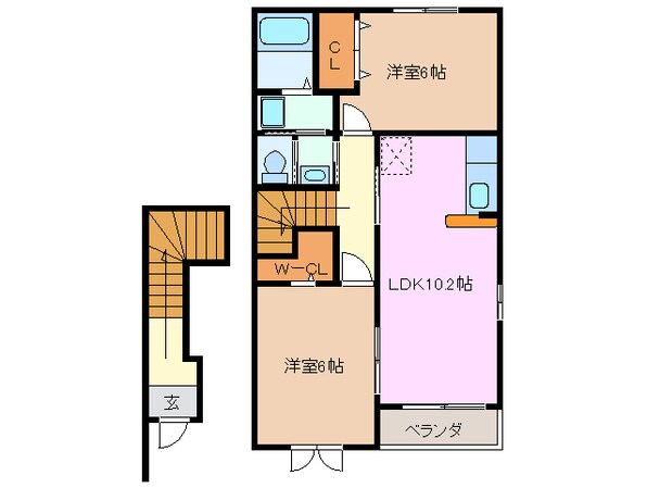 南日永駅 徒歩9分 2階の物件間取画像